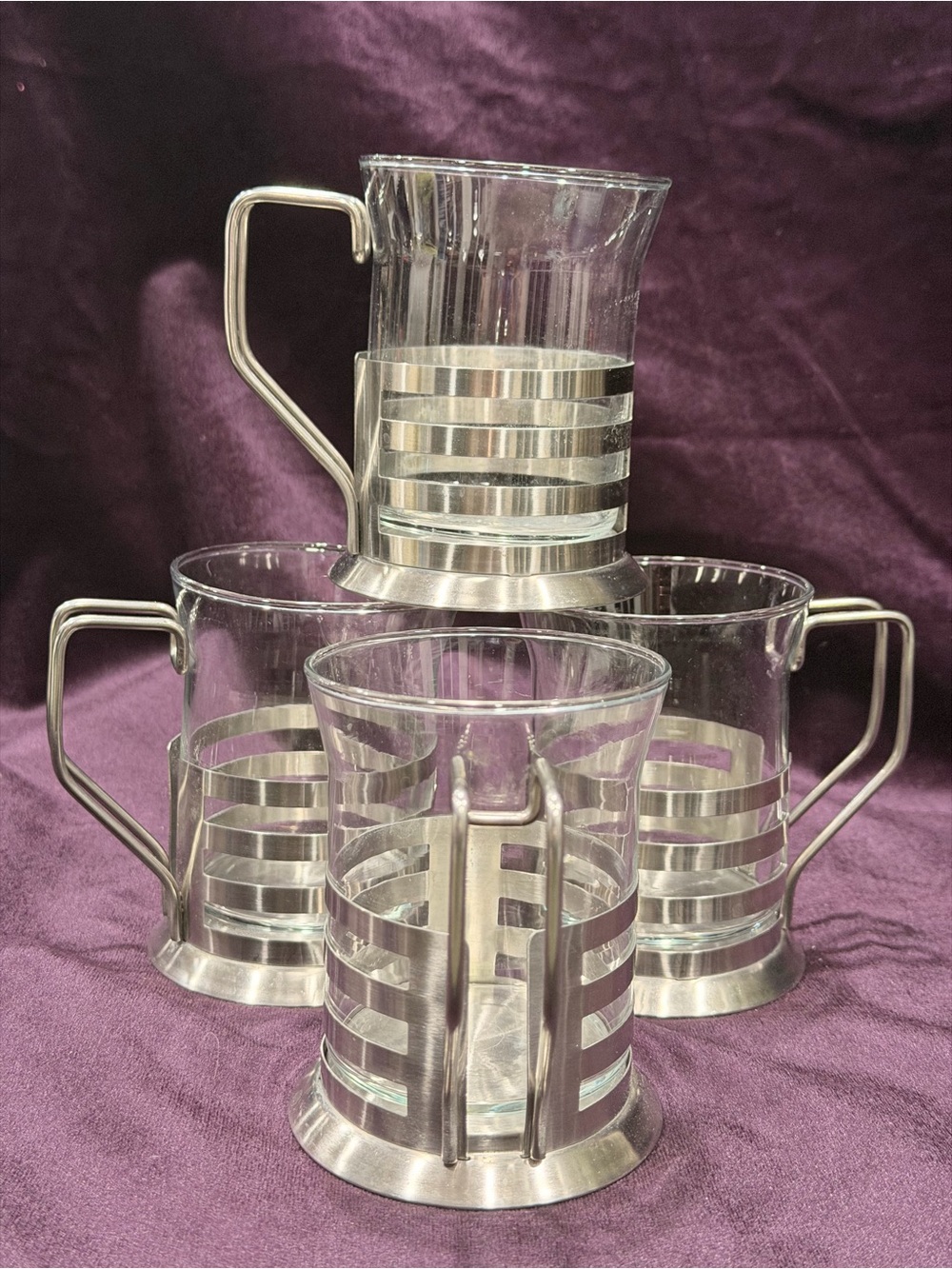 Vintage Leonardo Balance Glass Tea Mugs Set of 4